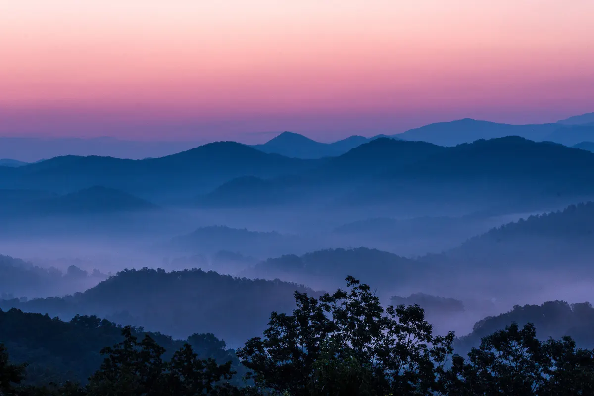 Sunrise from the Foothills Parkway overlooking Wears Valley TN