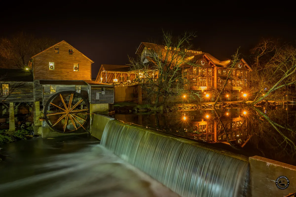 The Old Mill at night, Pigeon Forge Tennessee
