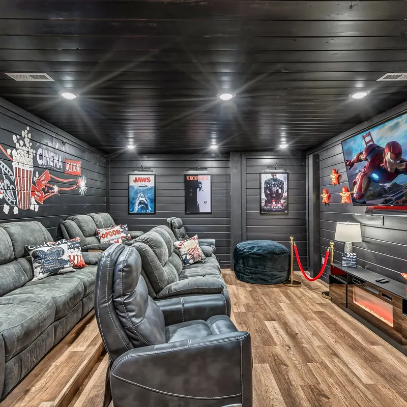 Home theater with reclining seats