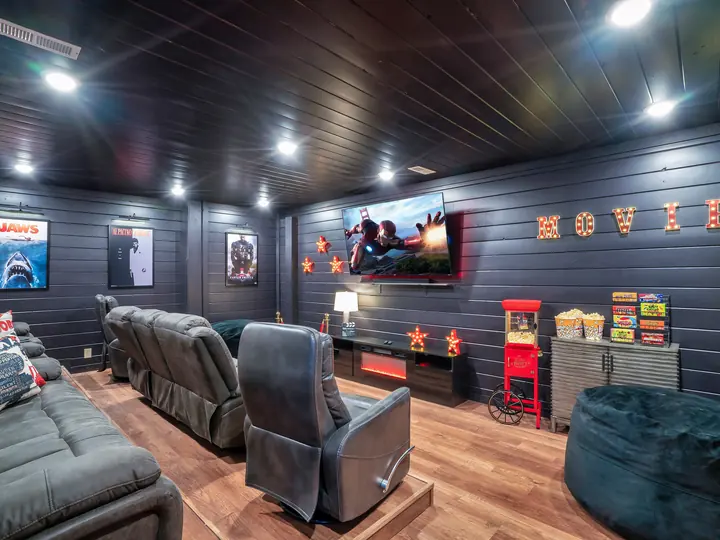 Home theater with reclining seats