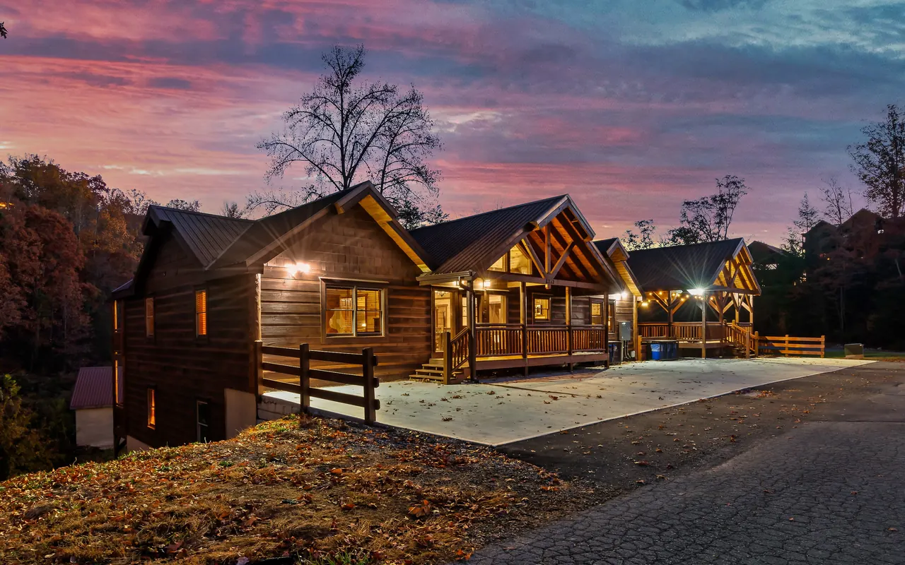 Black Fox cabin at twilight